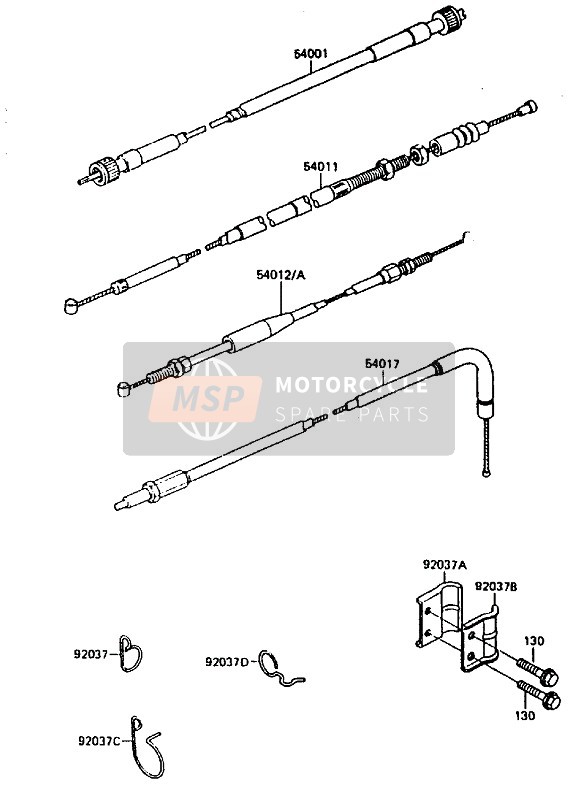 Kawasaki KLR600 1986 Cable para un 1986 Kawasaki KLR600