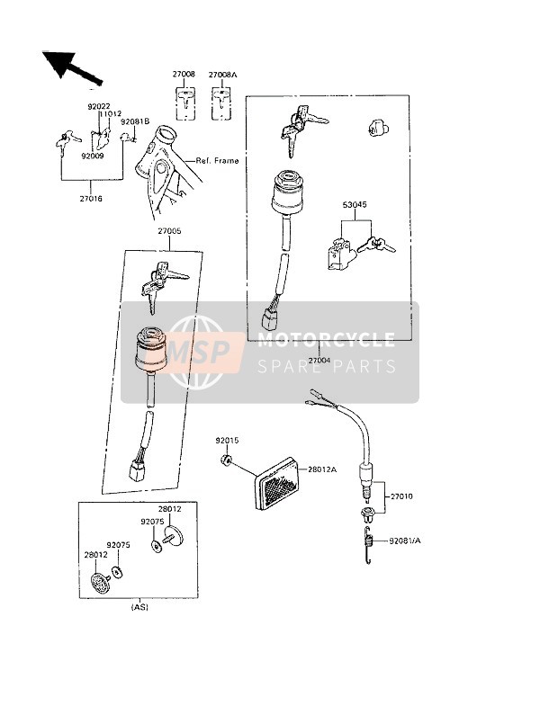 Kawasaki KE100 1987 Ignition Switch for a 1987 Kawasaki KE100