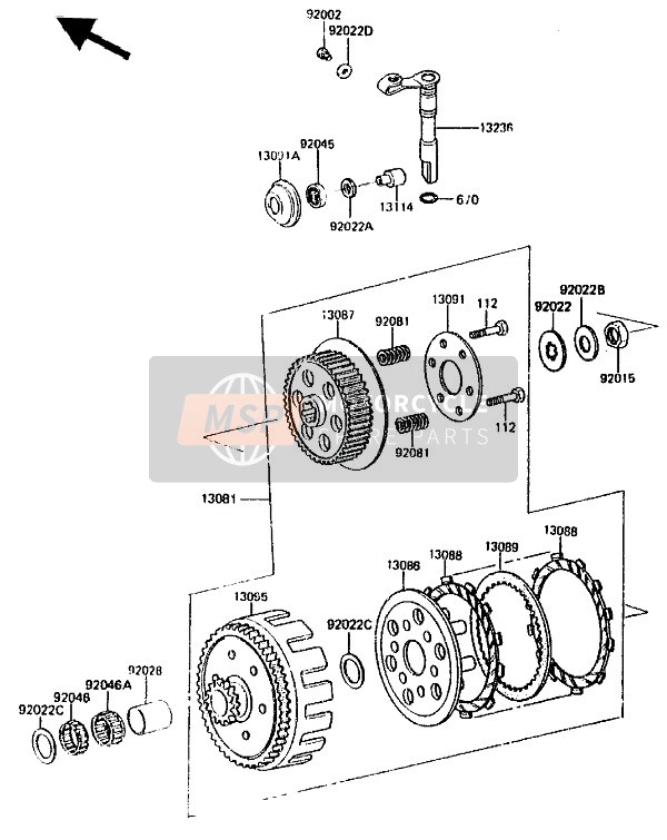 Kawasaki KX125 1987 Clutch for a 1987 Kawasaki KX125