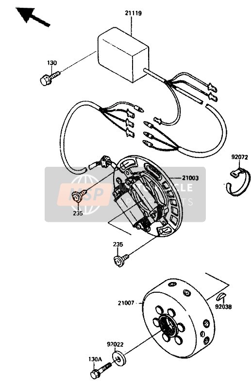 Kawasaki KX125 1987 GENERATOR für ein 1987 Kawasaki KX125