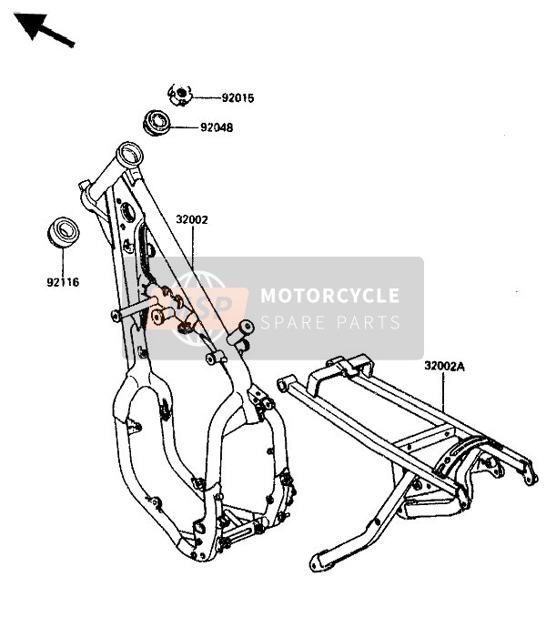 Kawasaki KX125 1987 Cuadro para un 1987 Kawasaki KX125