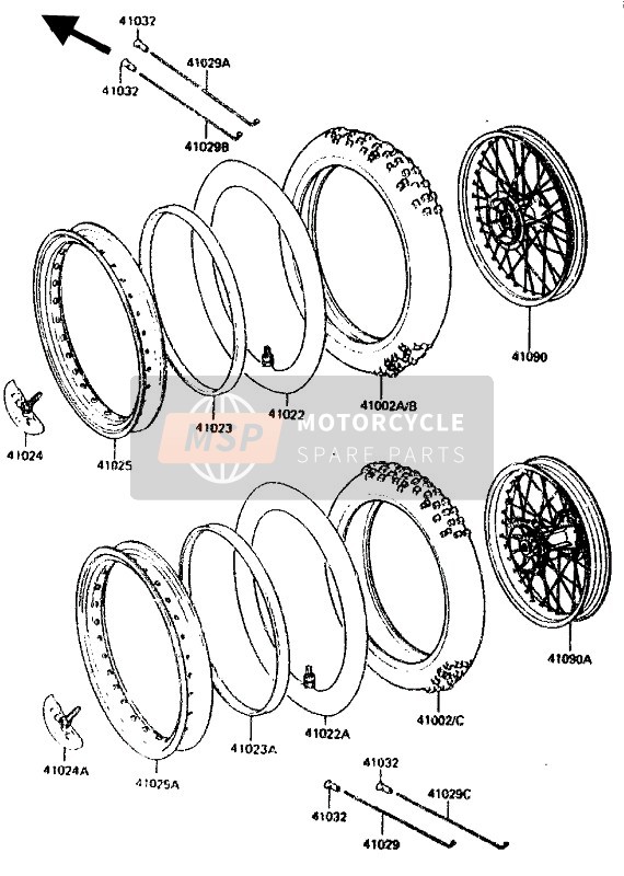 Kawasaki KX125 1987 Tyre for a 1987 Kawasaki KX125