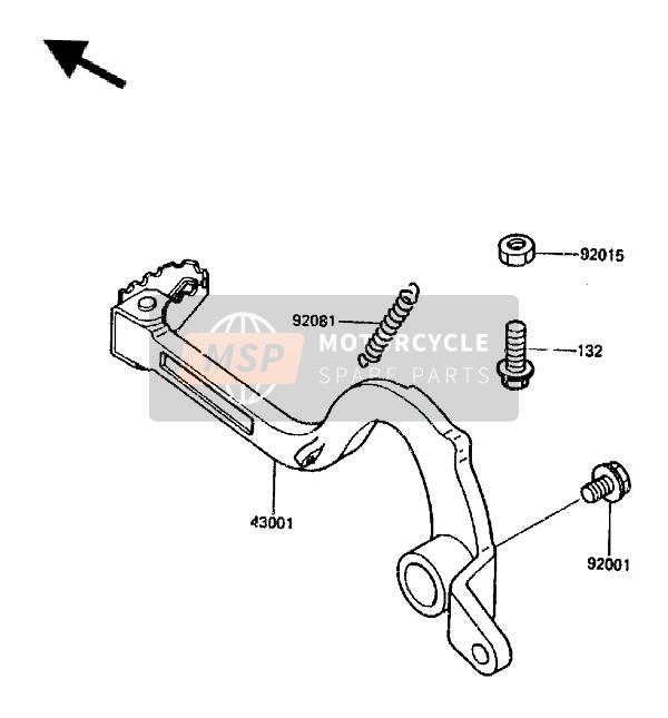 Kawasaki KX125 1987 Brake Pedal for a 1987 Kawasaki KX125