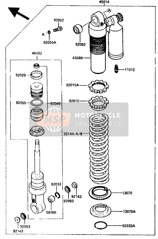 Kawasaki KX125 1987 Shock Absorber for a 1987 Kawasaki KX125