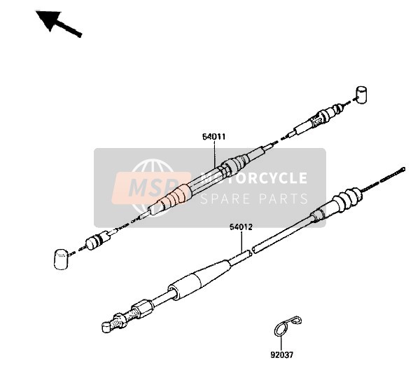 Kawasaki KX125 1987 Cable para un 1987 Kawasaki KX125