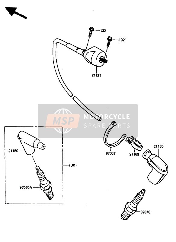 Kawasaki KX250 1987 Ignition Coil for a 1987 Kawasaki KX250