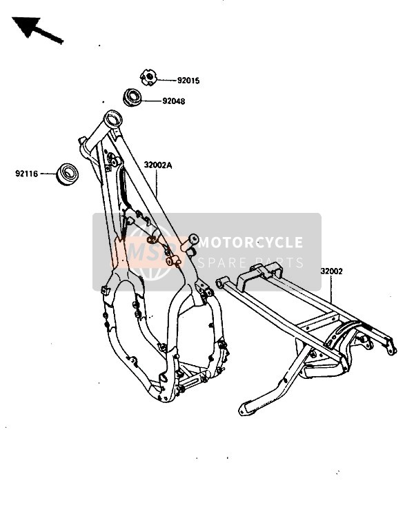 Kawasaki KX250 1987 Frame for a 1987 Kawasaki KX250