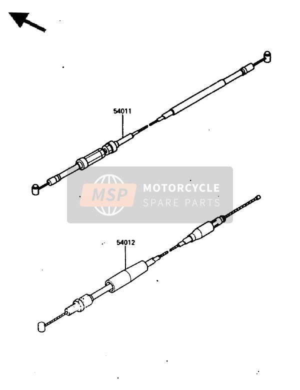 Kawasaki KX250 1987 Kabel voor een 1987 Kawasaki KX250