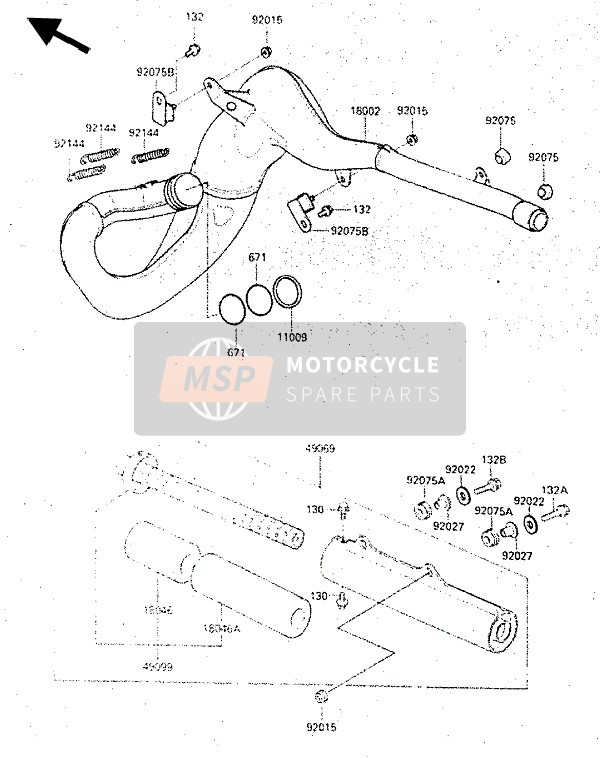 Kawasaki KX500 1987 SCHALLDÄMPFER für ein 1987 Kawasaki KX500