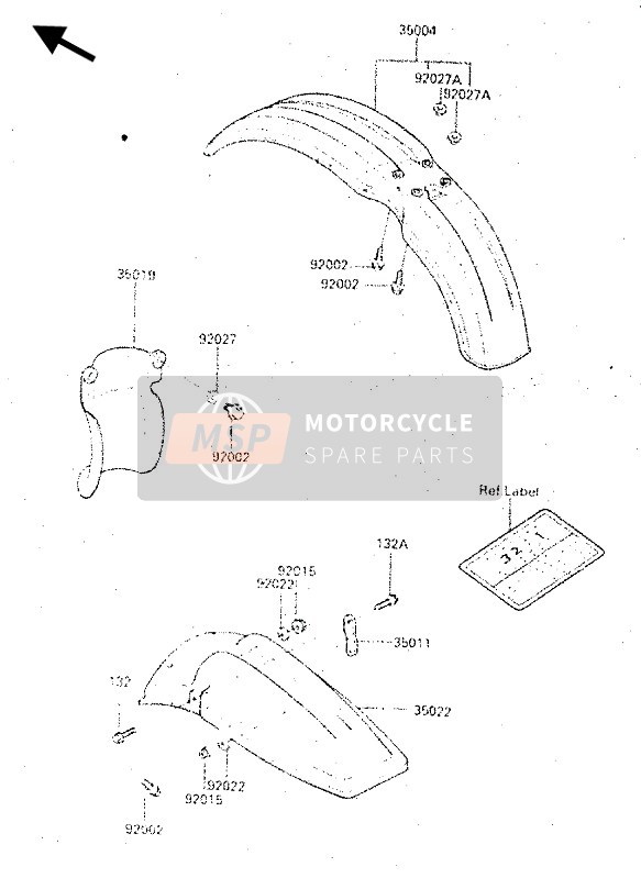 Kawasaki KX500 1987 Fender for a 1987 Kawasaki KX500