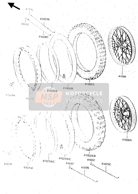 410021635, Tire, Fr, 80/100-21 51M, K990(D), Kawasaki, 1