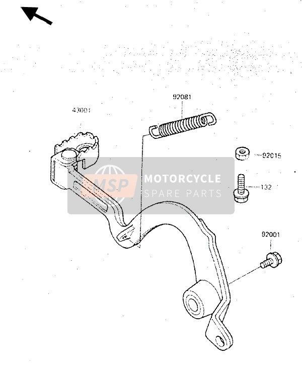 Kawasaki KX500 1987 Brake Pedal for a 1987 Kawasaki KX500