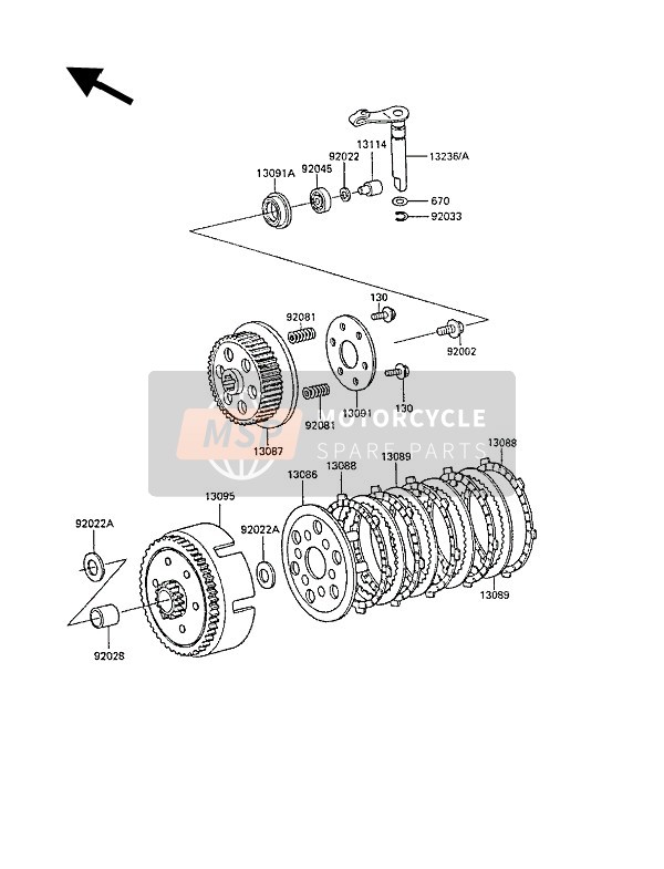 Kawasaki KX60 1987 Clutch for a 1987 Kawasaki KX60