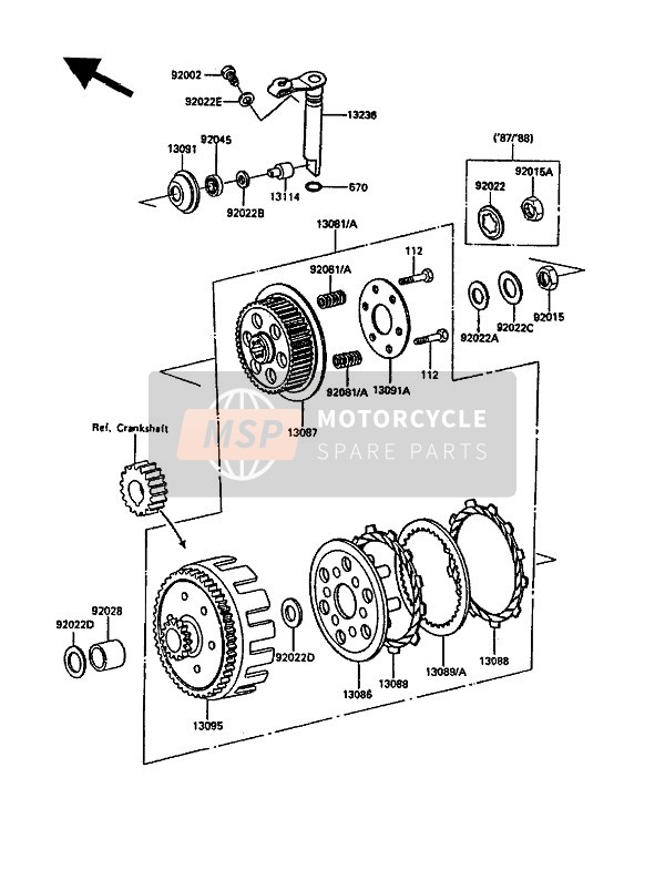 Kawasaki KDX200 1987 Clutch for a 1987 Kawasaki KDX200