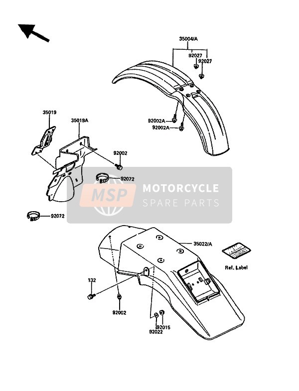 Kawasaki KDX200 1987 Fenders for a 1987 Kawasaki KDX200