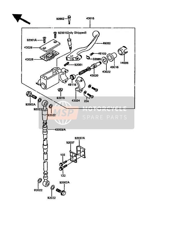 Kawasaki KDX200 1987 Front Master Cylinder for a 1987 Kawasaki KDX200