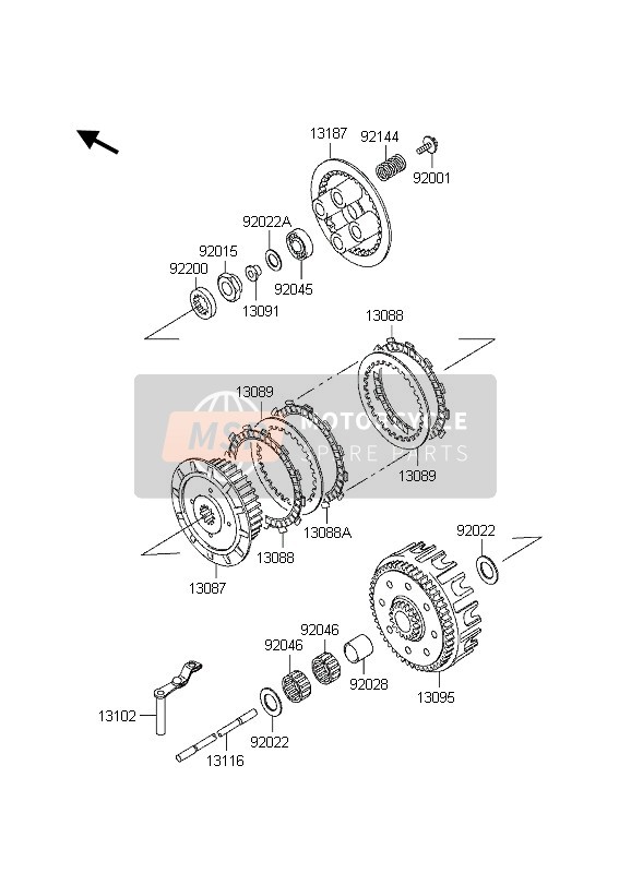 130881102, PLATE-FRICTION, Kawasaki, 1