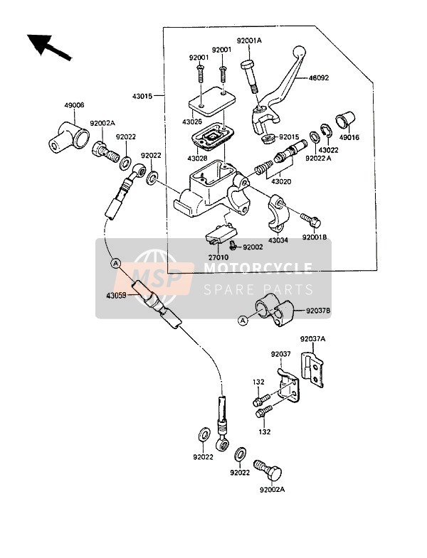 Kawasaki KMX125 1987 Front Master Cylinder for a 1987 Kawasaki KMX125