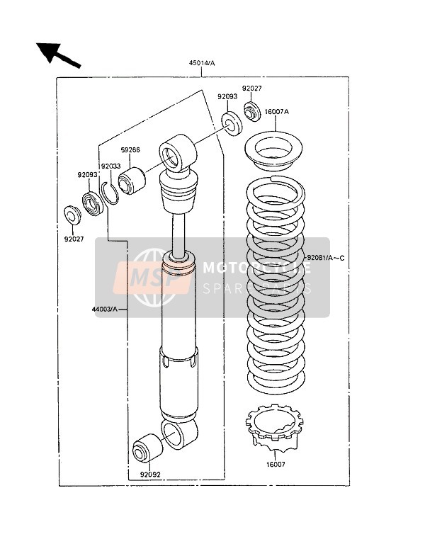 92144194345, Spring,Shockabsorber,K=3.3,Vio, Kawasaki, 1