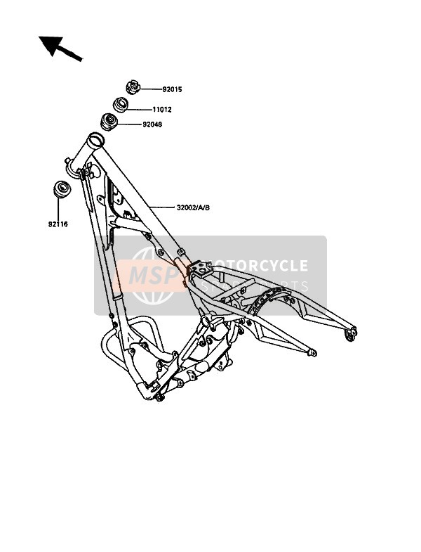 Kawasaki KDX200 1988 Cadre pour un 1988 Kawasaki KDX200