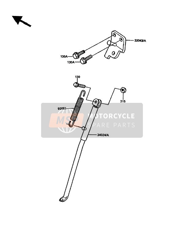 Kawasaki KDX200 1988 Stand(S) for a 1988 Kawasaki KDX200