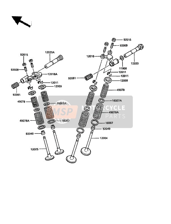 Kawasaki KLR250 1988 Valves for a 1988 Kawasaki KLR250