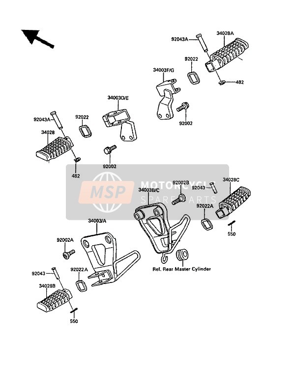 Kawasaki KLR650 1988 Footrests for a 1988 Kawasaki KLR650