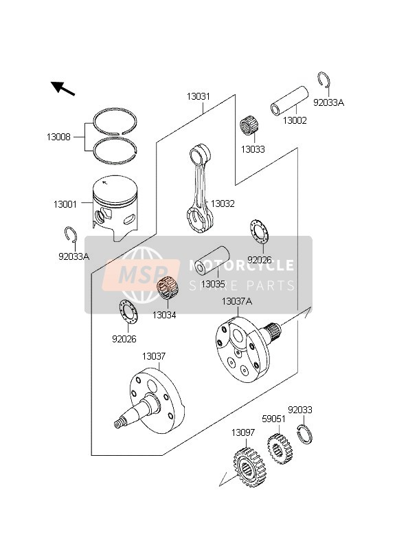 130311495, CRANKSHAFT-COMP, Kawasaki, 0