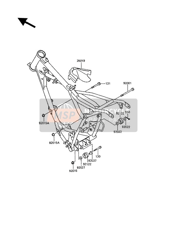 Kawasaki KX60 1989 Frame Fittings for a 1989 Kawasaki KX60
