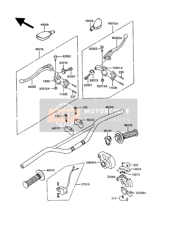 Kawasaki KX60 1989 Handlebar for a 1989 Kawasaki KX60