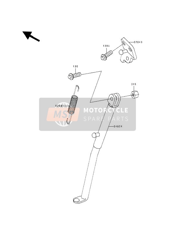 Kawasaki KDX200 1990 STÄNDER für ein 1990 Kawasaki KDX200