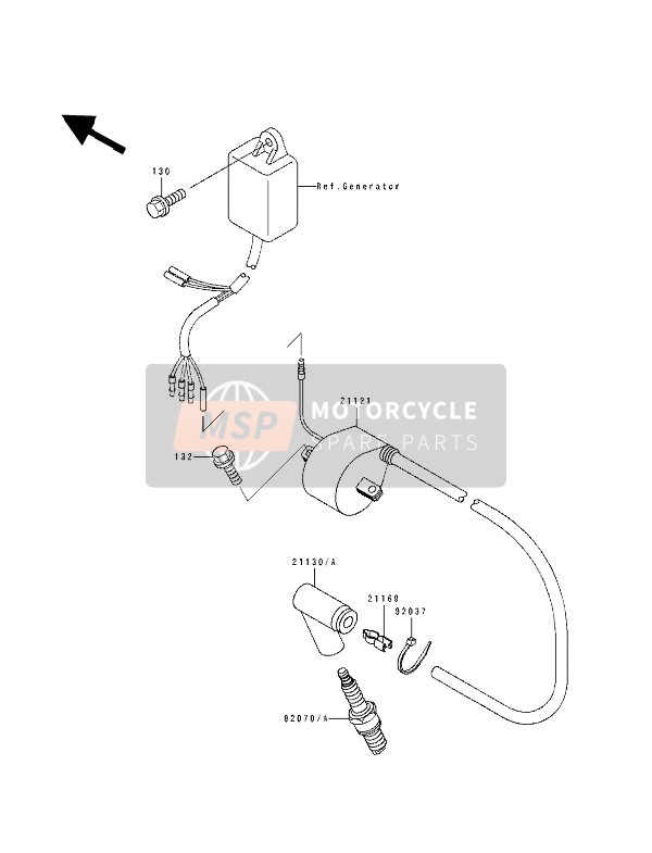 Kawasaki KX500 1990 Ignition Coil for a 1990 Kawasaki KX500