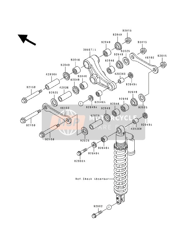 390071186, ARM-SUSP,Uni Trak, Kawasaki, 1