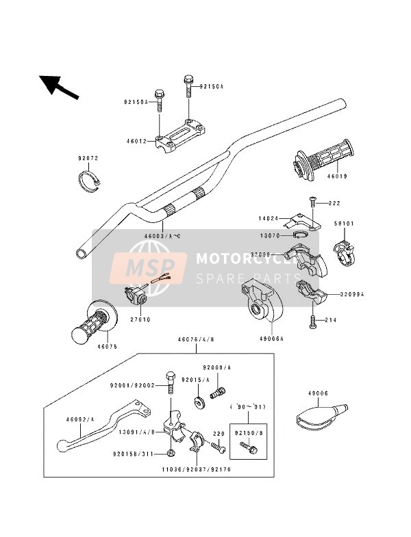 460761241, LEVER-ASSY-GRIP,Clutch, Kawasaki, 1