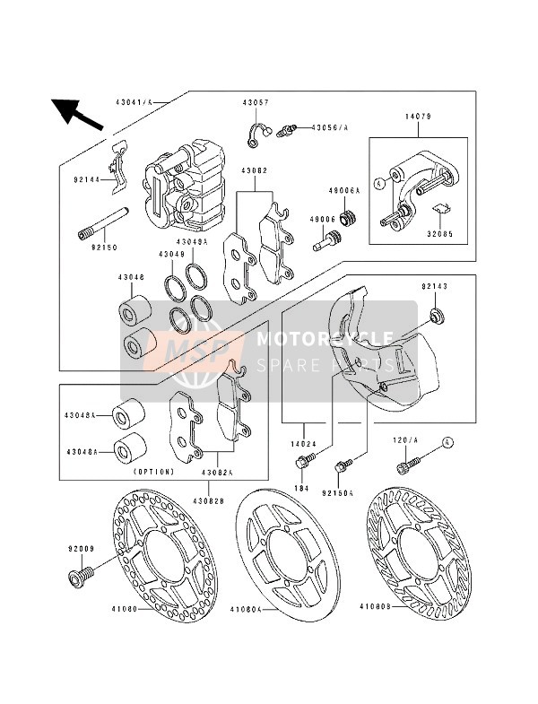 430481064, PISTON-CALIPER, Kawasaki, 2