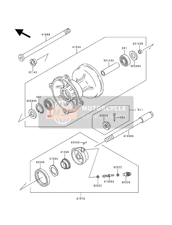 Mozzo anteriore (DX125A-004809)