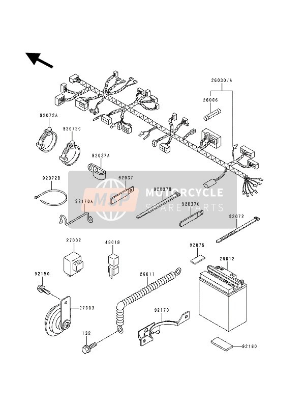 921701240, Clamp, Kawasaki, 1