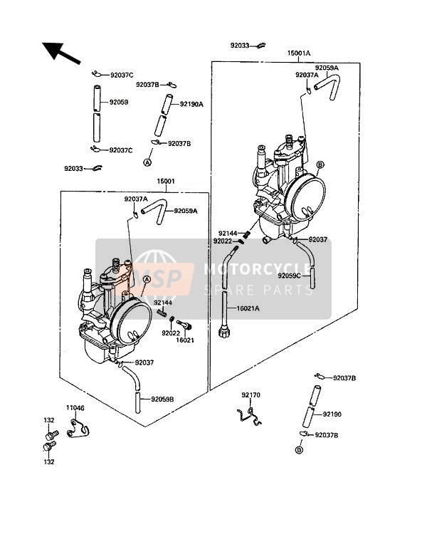 Kawasaki KR-1 1991 Carburettor for a 1991 Kawasaki KR-1