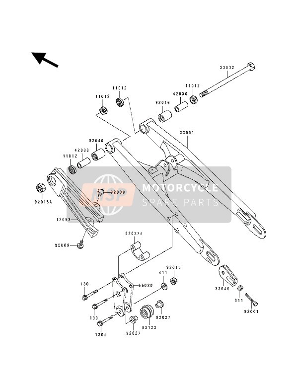 Kawasaki KX60 1991 Swing Arm for a 1991 Kawasaki KX60