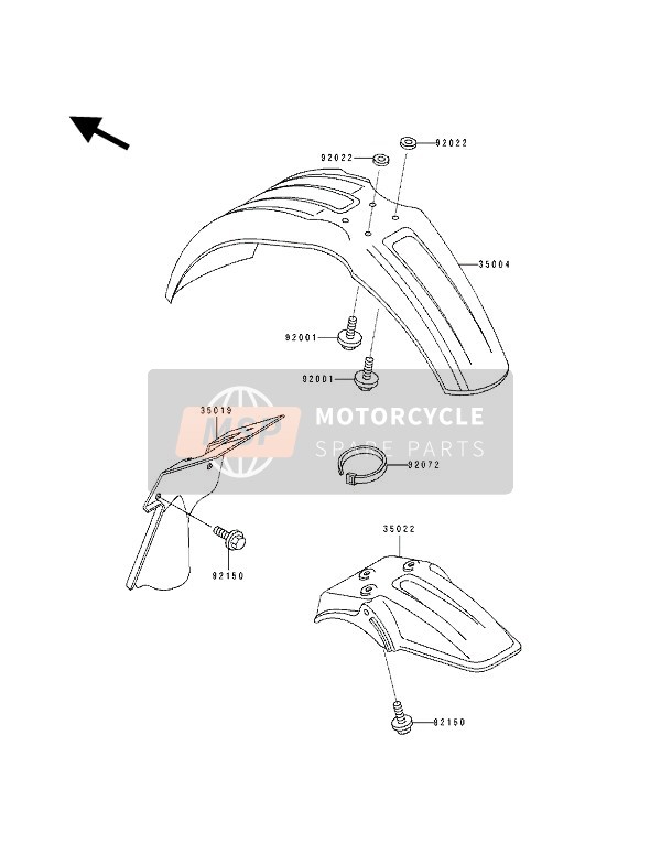 Kawasaki KX60 1991 Fender for a 1991 Kawasaki KX60