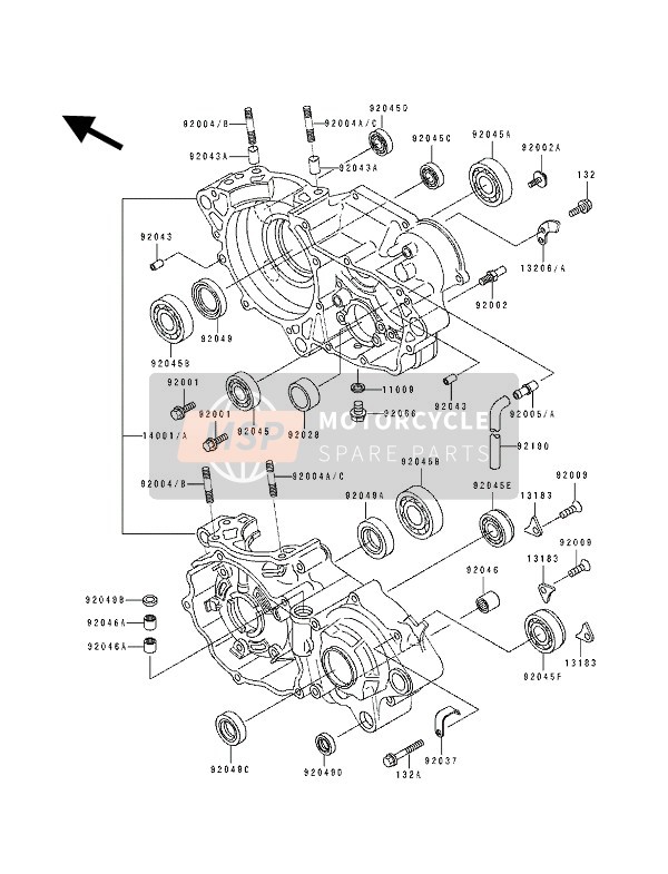 920051210, Raccord KDX200E2, Kawasaki, 1