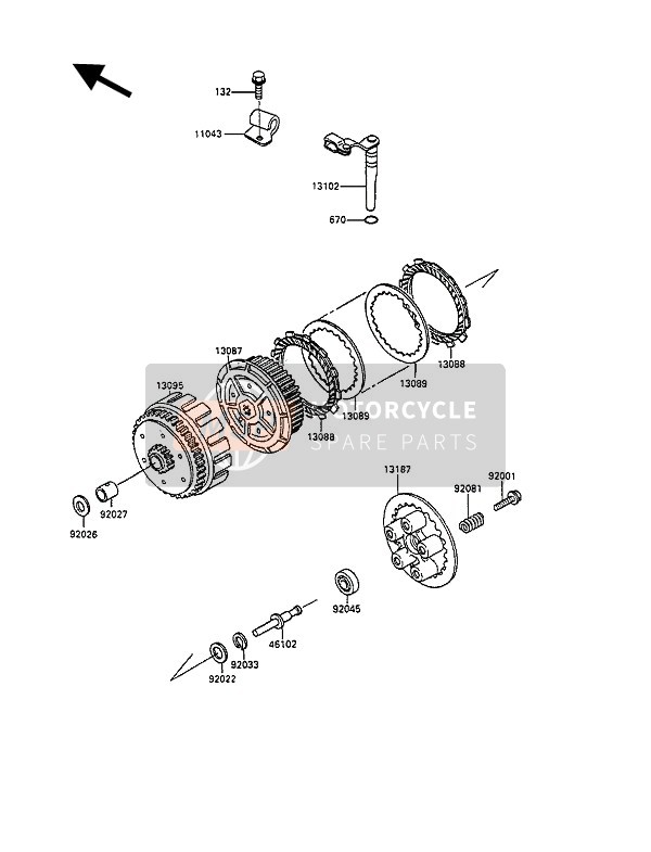 Kawasaki KLR250 1992 Clutch for a 1992 Kawasaki KLR250