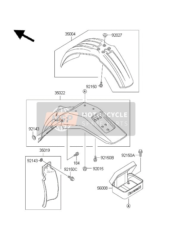 Kawasaki KDX200 2003 Fenders for a 2003 Kawasaki KDX200