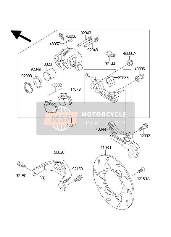 Kawasaki KDX200 2003 Rear Brake for a 2003 Kawasaki KDX200