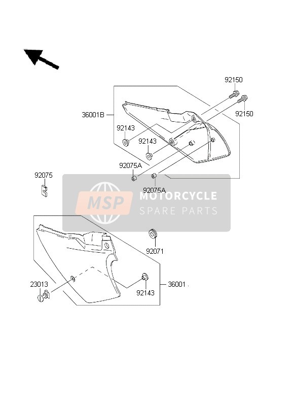 360011526266, COVER-SIDE, Lh, S.White, Kawasaki, 2