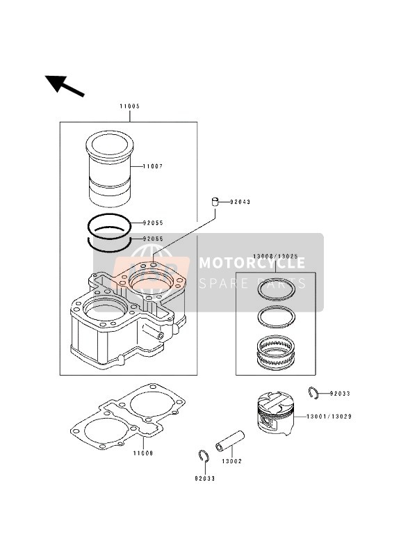 Kawasaki KLE500 1993 Cylinder & Piston(S) for a 1993 Kawasaki KLE500