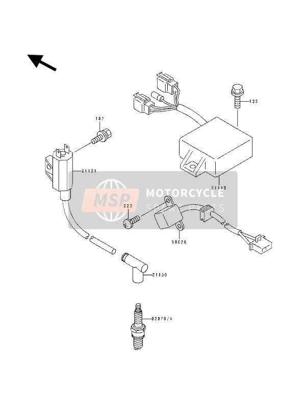 Kawasaki KDX125 1993 Ignition Coil for a 1993 Kawasaki KDX125