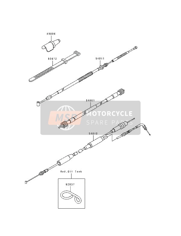 Kawasaki KDX125 1993 Cable for a 1993 Kawasaki KDX125