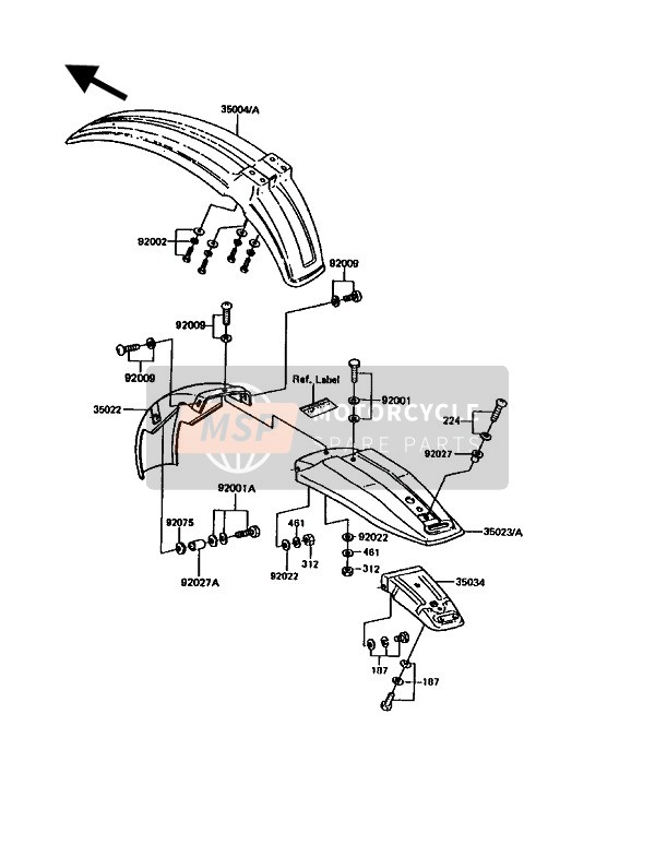 Kawasaki KE100 1994 Fenders for a 1994 Kawasaki KE100