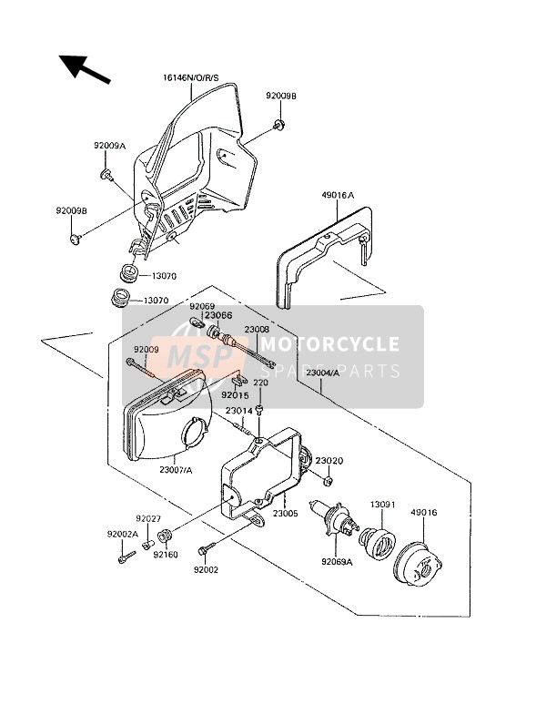 Kawasaki KLR600 1994 Headlight(S) for a 1994 Kawasaki KLR600